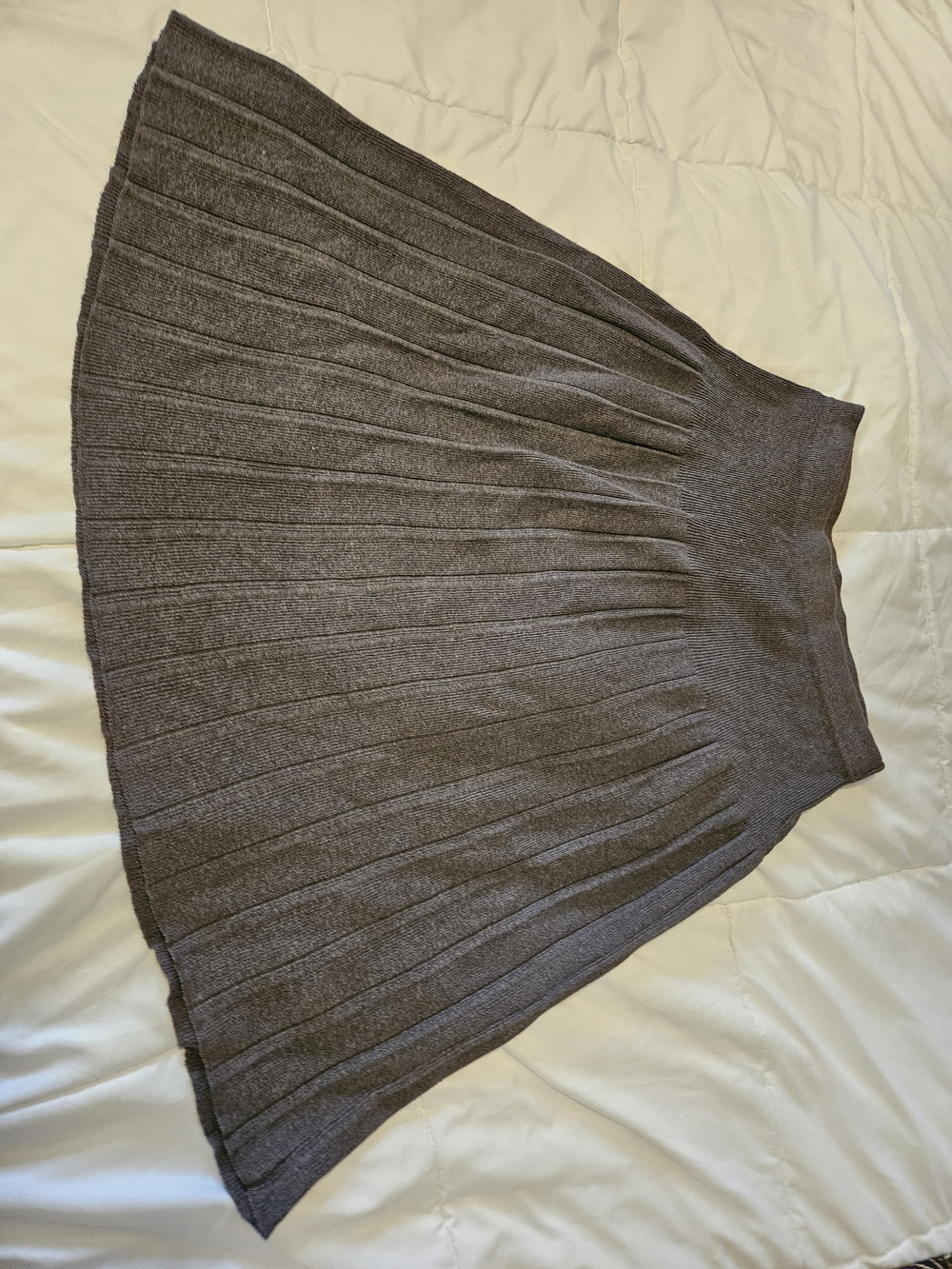 Talbots Pleated A-Line Knit Skirt in Charcoal